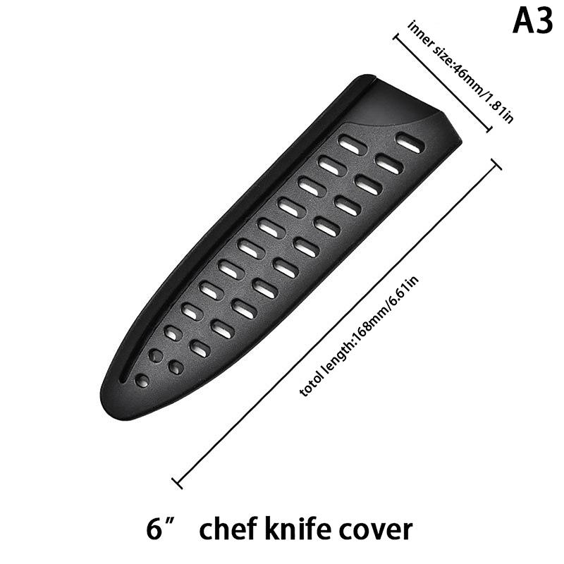 Kitchen Knife Sheath Black Plastic Knife Covers Knife Blade Protector Cover Edge Guards Case Boning Fruit Bread Chef Knife Tool