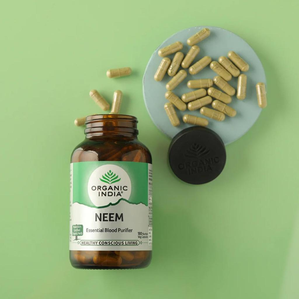 ORGANIC INDIA Капсулы Ним Велнес 180 штук Растительная добавка для чистоты кожи и ежедневной поддержки детоксикации организма