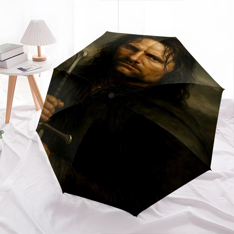 1pc sword warrior Automatic Folding Umbrella - Compact 8-Rib Design, Durable Plastic & Iron1299L
