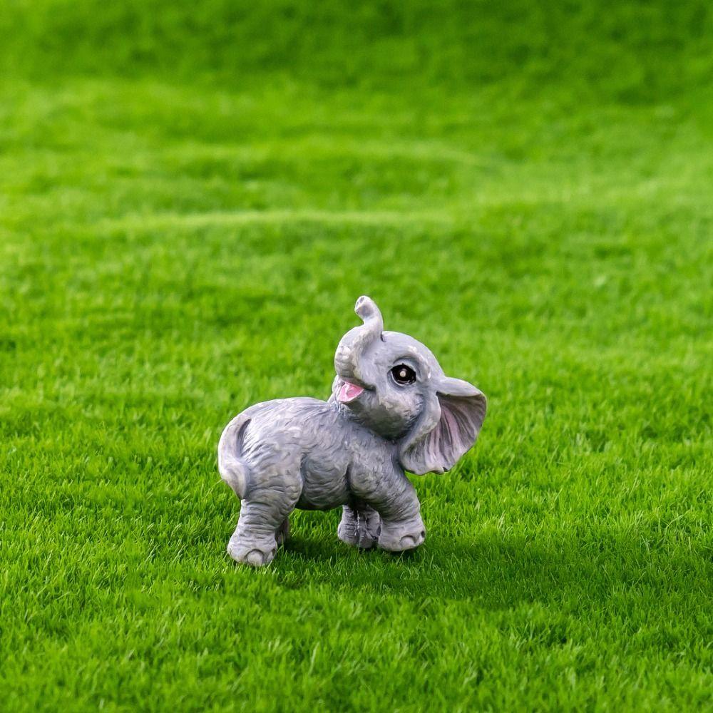 Многоцветный миниатюрный слон из смолы, настольные безделушки, игрушка, мини-фигурки слонов