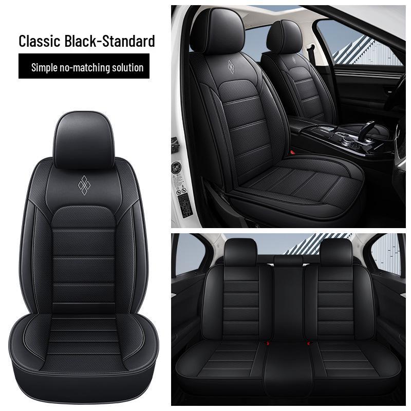 All-Season Nappa Leather Car Seat Cover - Universal Full Coverage Europese/Amerikaanse Design