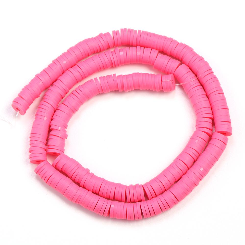 1 String 6mm Multicolor Polymer Clay Beads Flat Round Handmade Loose Spaced Beads For Jewelry Making DIY Bracelet Earrings Craft