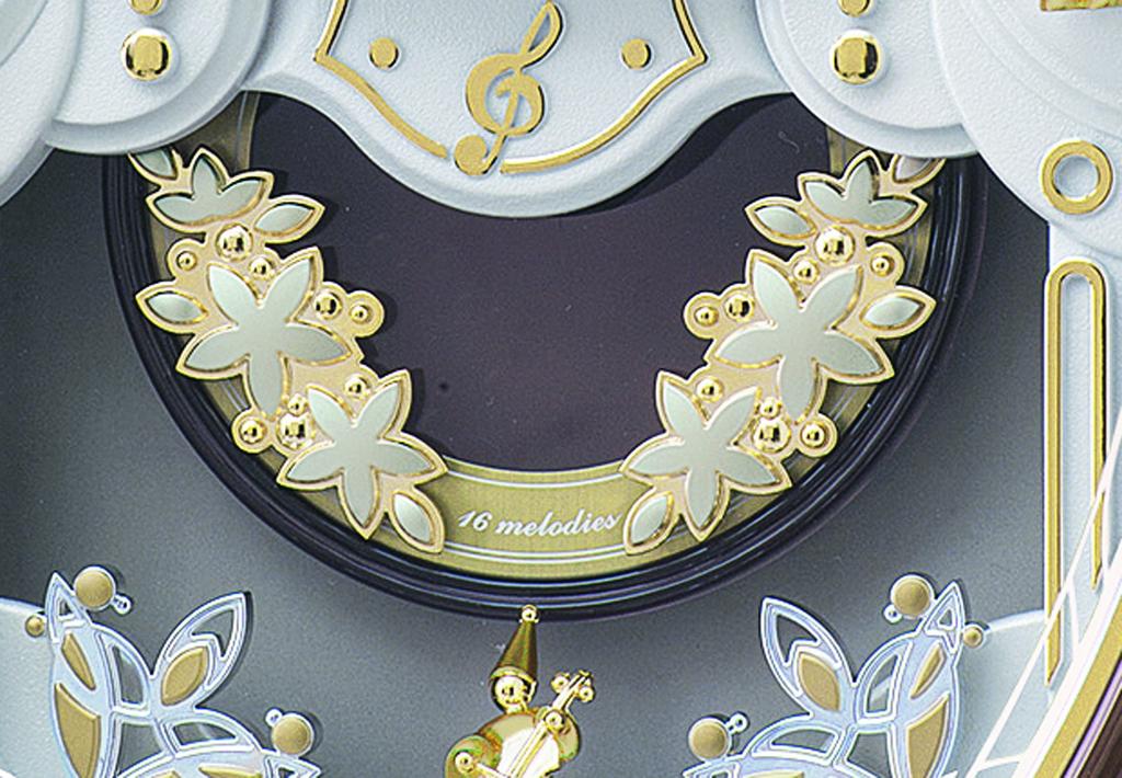 Seiko Clock Wall Clock Radio Analog 16 Songs Melody Decorative Pendulum Brown Marble Pattern AM260A