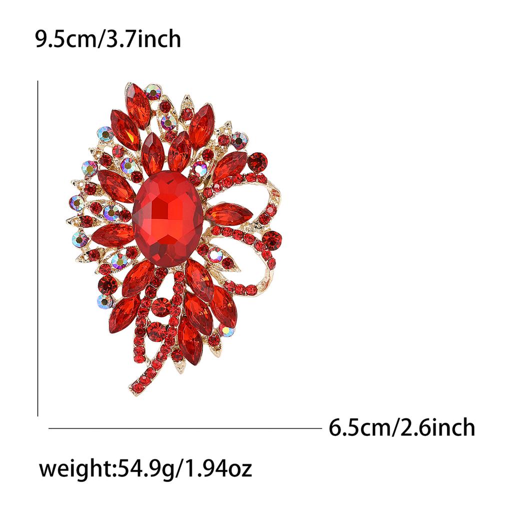 African Atmospheric Alloy Large Glass Brooch Delicate High-End Women'S Cardigan Shawl Brooch Ornament Pin