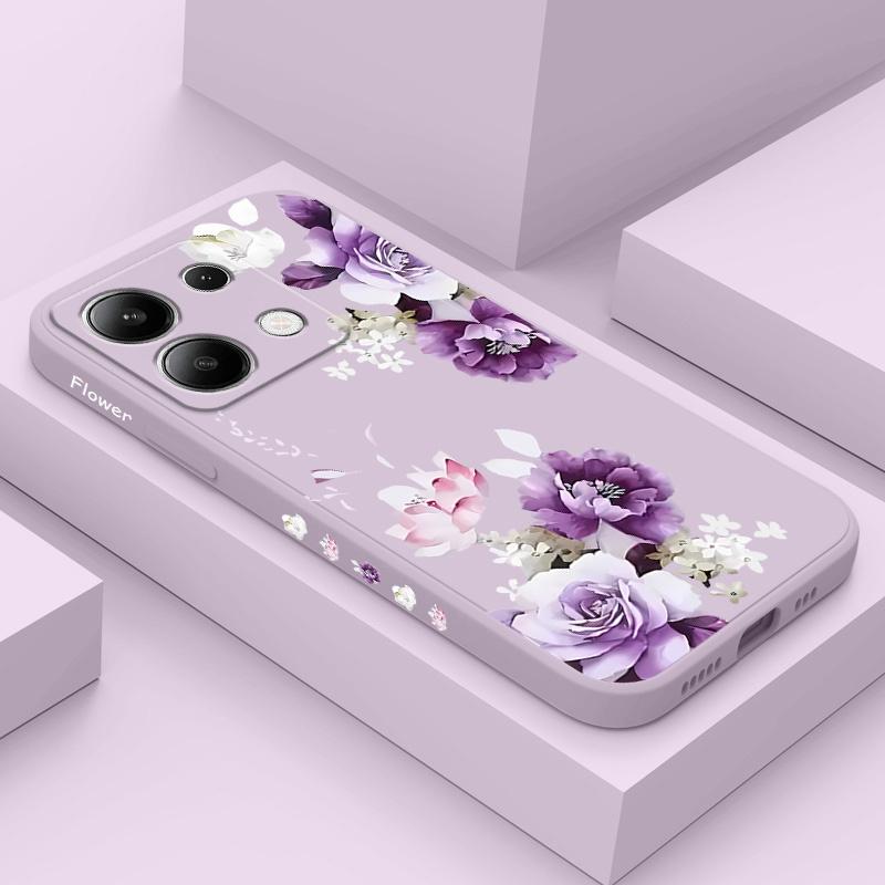 Красивый чехол для телефона с пионами для Xiaomi Redmi Note 14 13 12 12S 11 11S 10 10S 9 9S Pro Plus 4G 5G Жидкий силиконовый чехол
