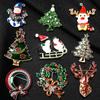 Christmas Gift Brooch Cartoon Christmas Tree Hat Snowman, Elk, Jacket Suit Corsage Accessories