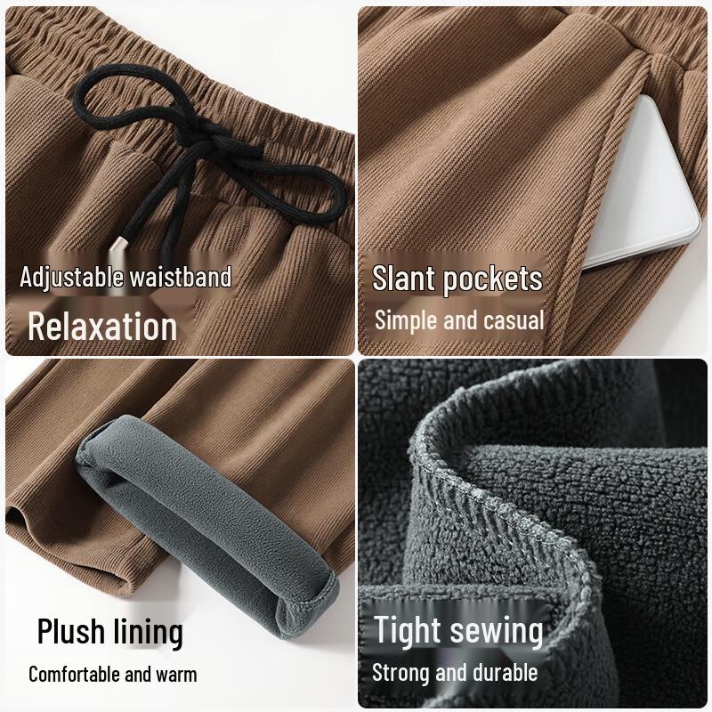 Jeanswest Men's Fleece-Lined Corduroy Straight-Leg Pants