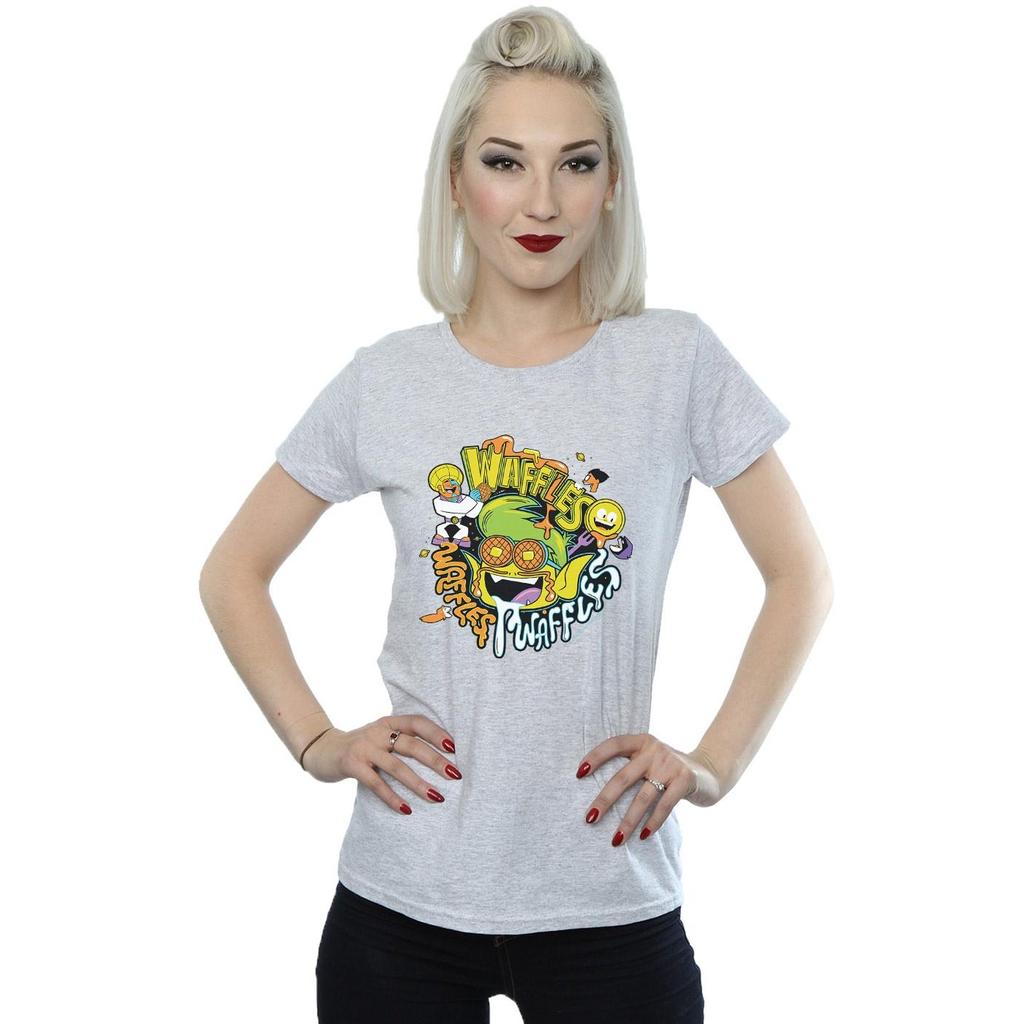 DC Comics Womens/Ladies Teen Titans Go Waffle Mania Cotton T-Shirt