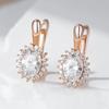Classic Oval White Zircon Earrings for Women Golden English Earrings Vintage Party Wedding Jewelry Luxury Accessories