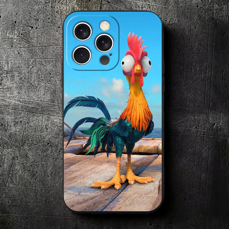 Мягкий чехол для телефона с изображением курицы, несушки, петуха для iPhone 16 16E 17 Air 15 Pro Max 14 Plus 13 Mini 11 12 7 Черный чехол Задняя крышка