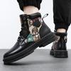 Мужские ботинки на платформе, осенние новые нескользящие рабочие ботинки, модные универсальные высокие мотоциклетные ботинки, повседневная обувь для походов на открытом воздухе 2024 г.