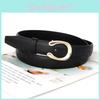 Pu Leather Ladies Belt With C Letter Buckle For Casual And Office Wear