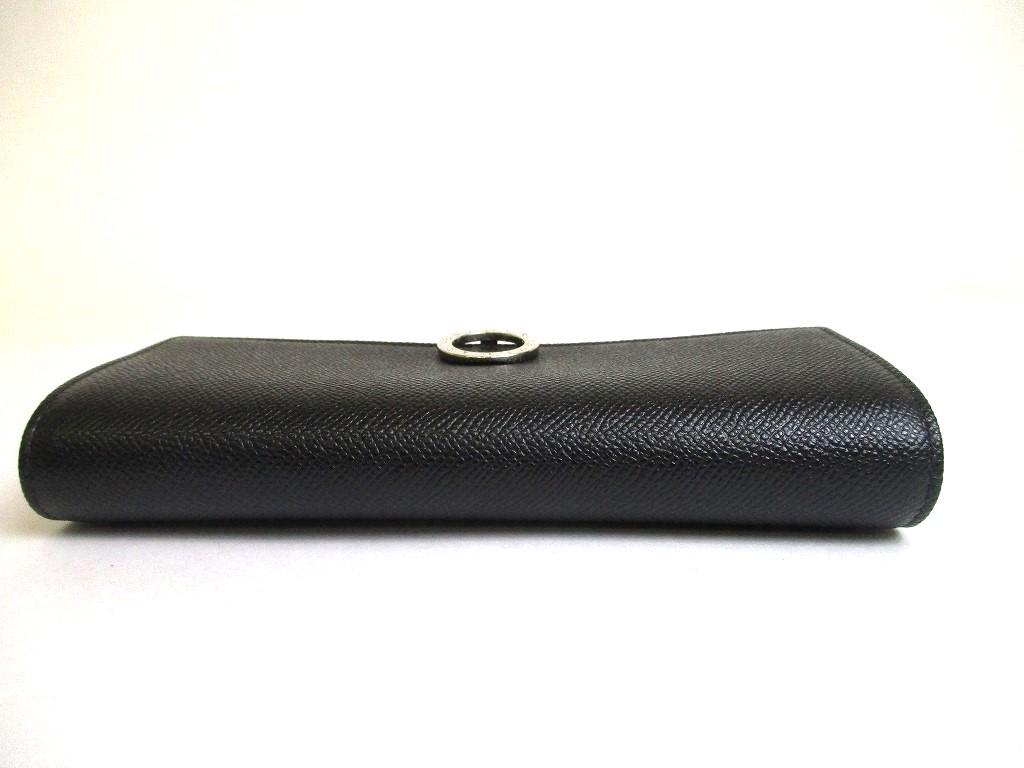 Подлинный черный кожаный кошелек BVLGARI с логотипом, двойной складной, длинный, #a572, восстановленный