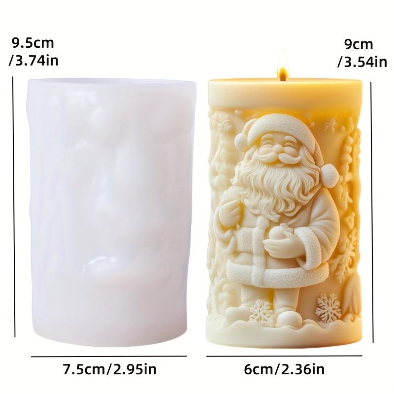 Santa Claus Hold Gift Scented Candle Silicone Mold Smile Santa Claus Holding Gift Box Scented Resin Plaster Molds Christmas Gift