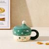 Couple with Lid Water Cup Hat Cute Creative Personality Ceramic Cup High Appearance Large Capacity Mug Set for Home Use