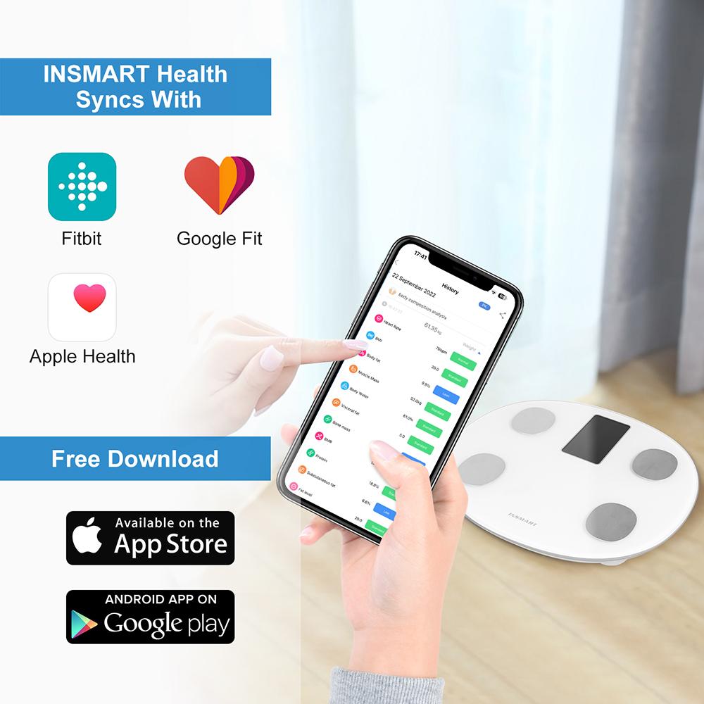 INSMART Цифровые весы для взвешивания тела с экраном для измерения жира в организме ИМТ Bluetooth Ванные весы Баланс Умные весы