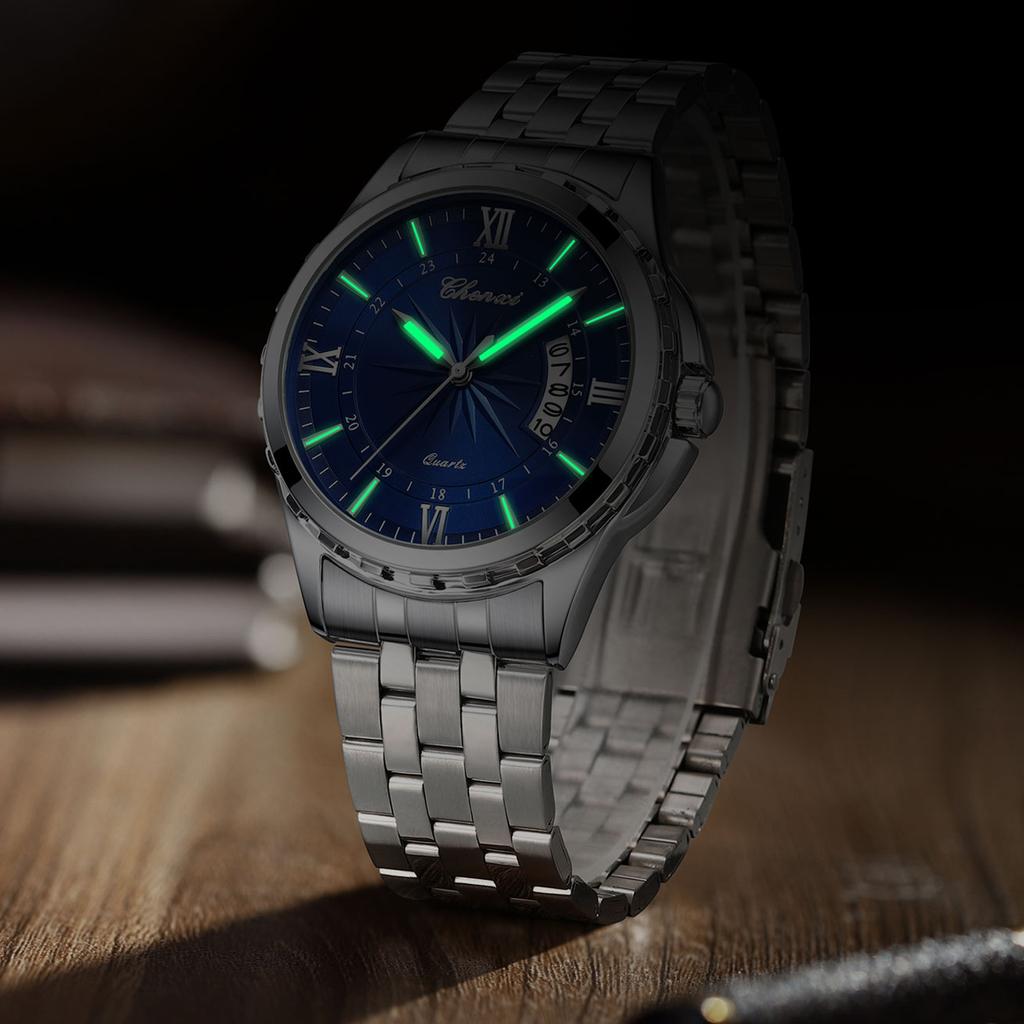 Chenxi НОВЫЕ мужские часы модные спортивные кварцевые календарные водонепроницаемые светящиеся часы из нержавеющей стали мужские подарки
