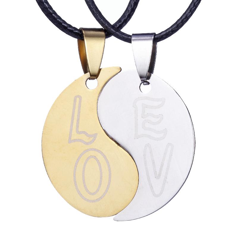 Fashion New Stainless Steel Charm Lock And Key Pendant Necklace Couple Lover Charm Necklace Jewelry Gifts