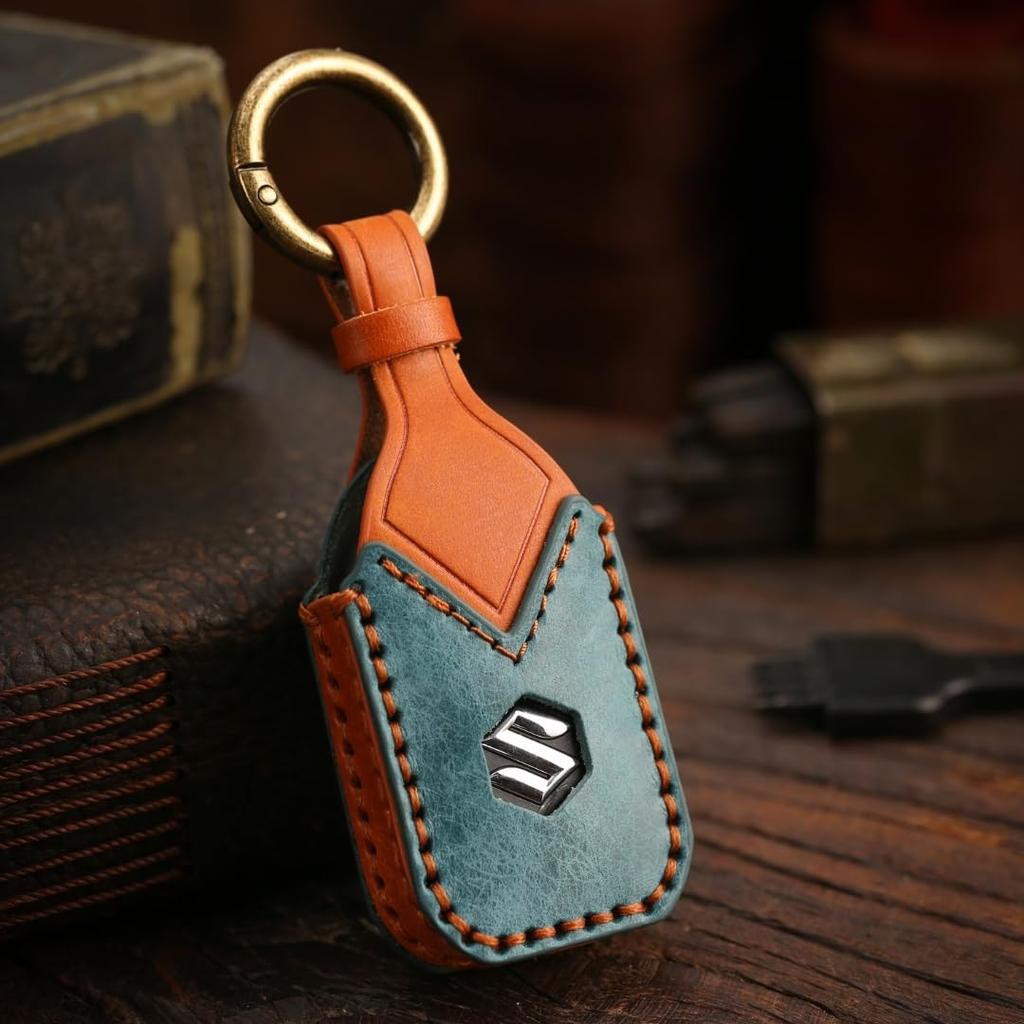 Suzuki Key Cover for and New Custom Key and Genuine Tanned Smart Key Custom Leather [smasol] Jimny, Nomad, Frontus, Spacia, Jimny, Case, XBEE, Solio,