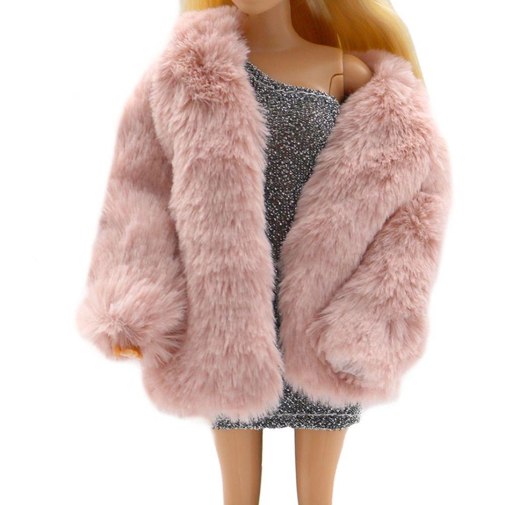 Casual Wear Doll Overcoat Winter Dress Doll Plush Coat Children Gifts Doll Clothes Girls Toy