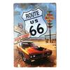 Прочный Железный Винтажный Металлический Знак Route 66 Настенное Искусство Route US 66 с Классическим Автомобилем 66 Отметки Миль Route 66 Ретро 1960-х R