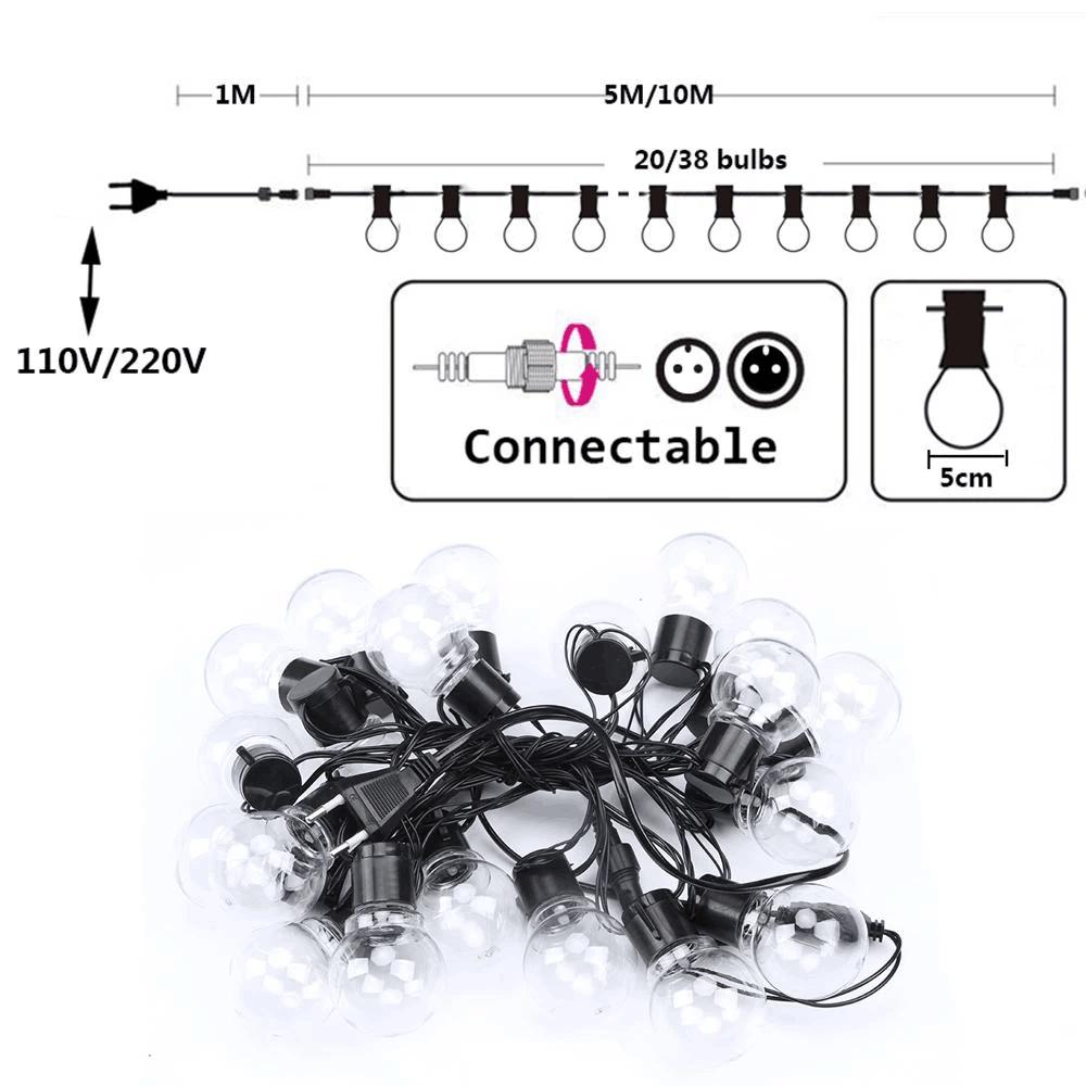 6M-16M гирлянда светодиодная глобусная гирлянда гирлянда Рождественская уличная лампочка для улицы для новогодней вечеринки украшение сада на праздник