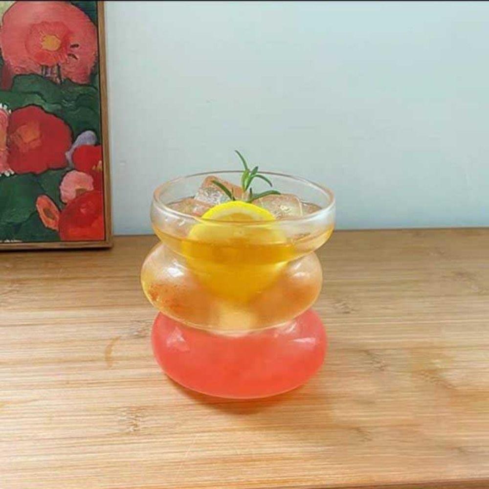 Новая прозрачная стеклянная кофейная кружка неправильной формы гусеницы, кружка для завтрака с ручкой, термостойкое стекло, чашка для латте