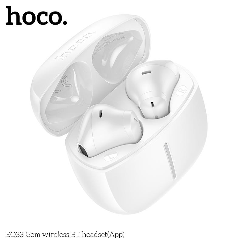 Hoco Беспроводные наушники EQ33, Bluetooth 5.4, с микрофоном, до 7 часов воспроизведения, зарядный кейс 300 мАч, поддержка приложения