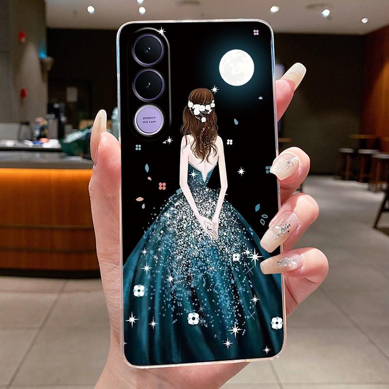 Чехол для телефона Vivo V70 FE Funda Capa с бабочкой и бантом, защитный чехол, прозрачный мягкий силиконовый TPU чехол Coque