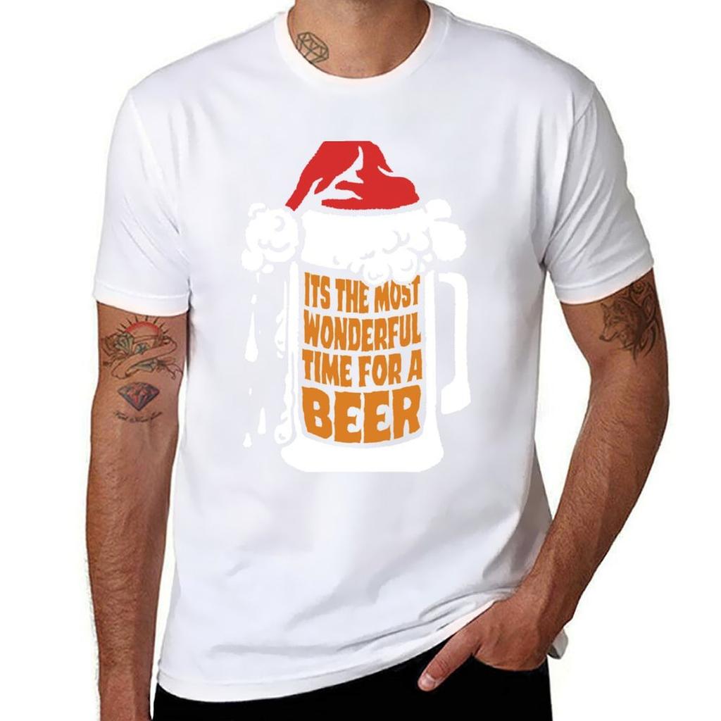 its the most wonderful time for a beer funny christmas beer drinking ugly christmas sweater for people who love to drink TShirt