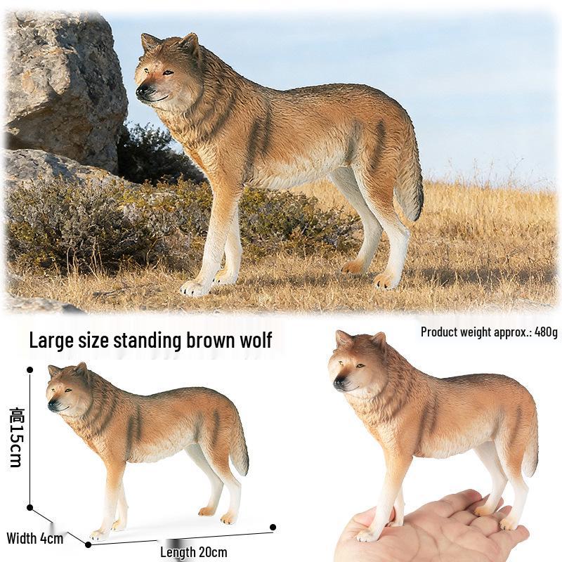 Cross-border Children's Solid Yellow Wolf & Gray Wolf Pup Ornamental Toys