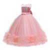 Girls Sequins Tulle Dress Sleeveless Bowknot Birthday Prom Princess Wedding Pageant Communion Party Long Ball Gown