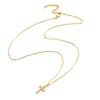 European and American High-end Cross Necklace, Slightly Inlaid Zircon Gold-plated Non-fading Necklace Jewelry