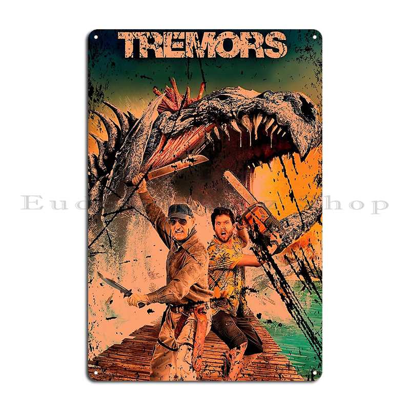Tremors 1990 Poster Metal Plaque Design Create Printed Kitchen Wall Decor Tin Sign Poster