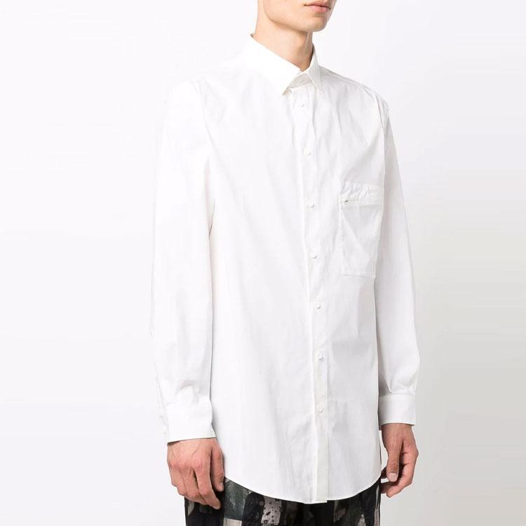 Y-3 Solid Color Pocket Casual Long Sleeve Shirt Men Shirts White HB3406