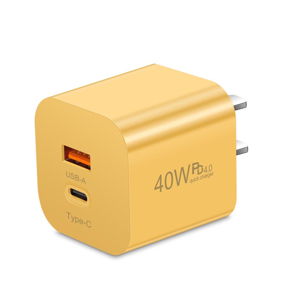 40 Вт USB C зарядное устройство PD быстрая зарядка два порта Type C быстрая зарядка USB QC 3.0 зарядное устройство адаптер для iPhone 16 15 Xiaomi Samsung Macbook