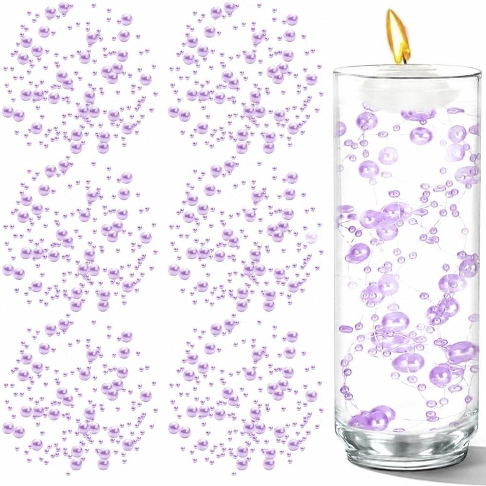 10pcs 4.27ft Length Vase Filler Bead Strings Solid Color Fake Pearl Bead Strings for Wedding