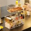 Clear Acrylic Makeup Layered Storage Box Dressing Table Cosmetic Lipstick Finishing Grid Box Desktop Drawer Storage Compartment