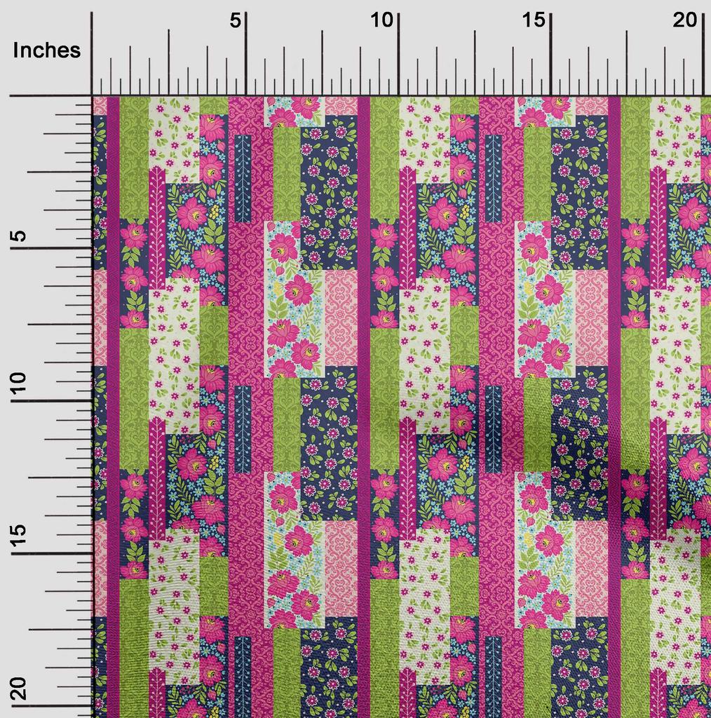 oneOone Cotton Flex Fuschia Pink2 Fabric Floral Sewing Craft Projects Fabric Prints By Yard 40 Inch