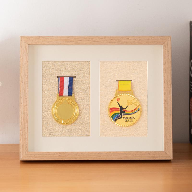 Wooden Medal Frame & Display: Marathon Tag Holder and Decorative Picture Frame