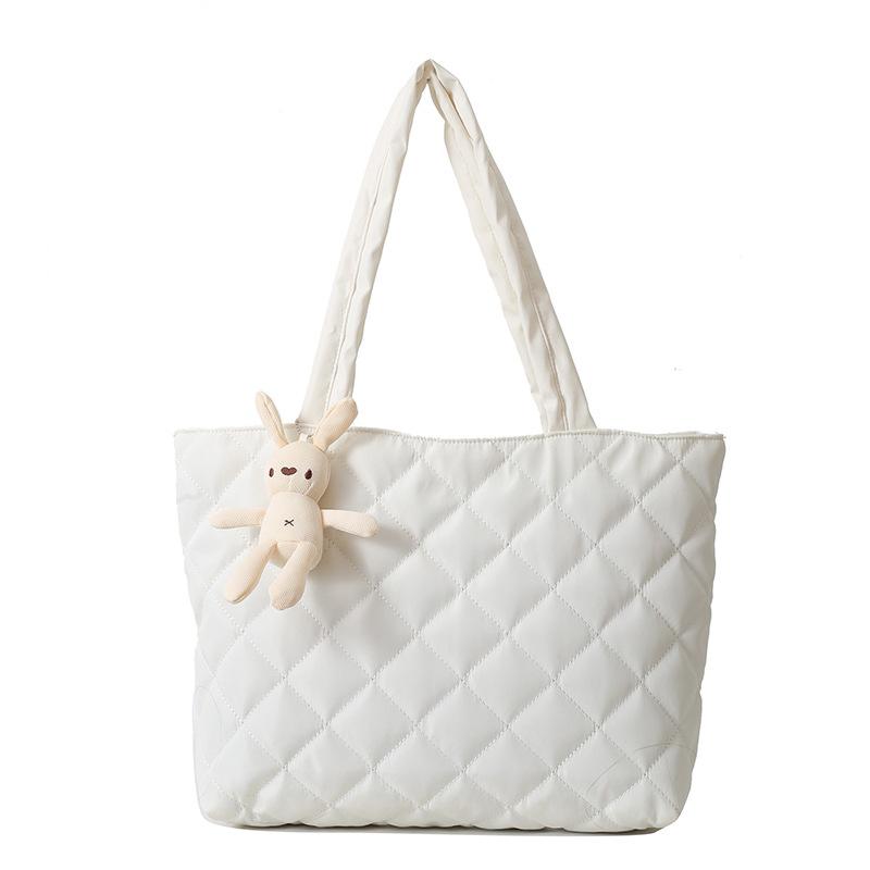 Casual Niche Down Bag Women's 2024 New Large-capacity Diamond Commuter Handbag Fashionable Shoulder Tote Bag