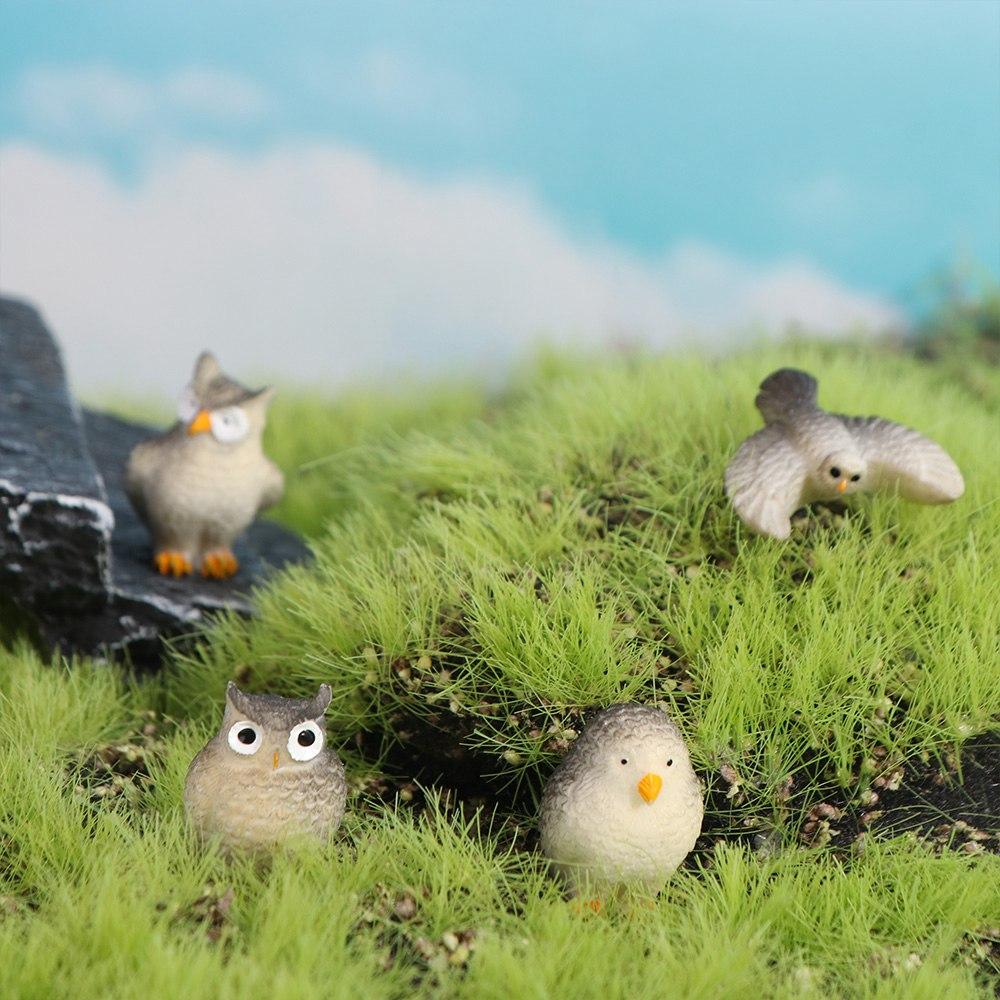 Small Owl Miniatures Resin Crafts Garden Owl Ornaments Simulation Owl Ornaments  Micro Landscape