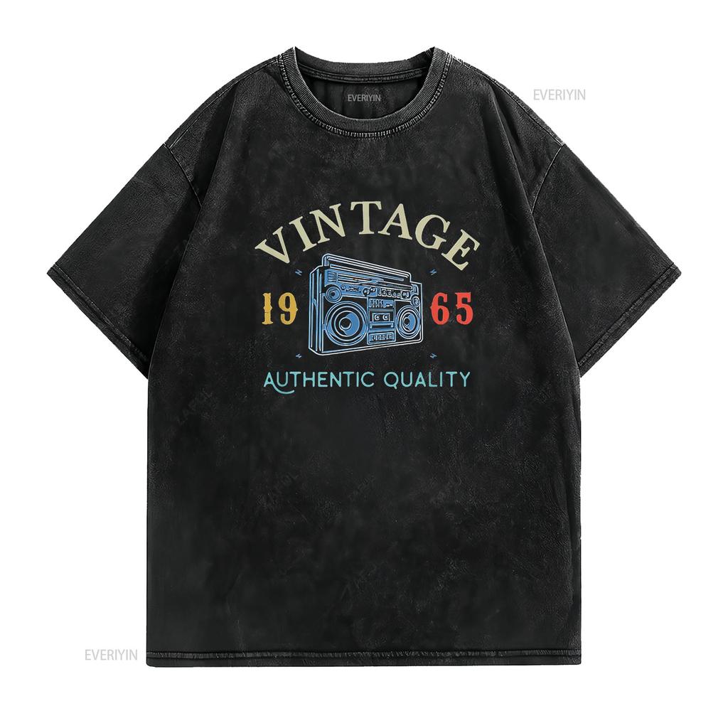 Womens 58 Years Old 1965 Vintage 58Th Birthday Idea T Shirt Black 2XL vintage Washed Casual homme graphic streetwear