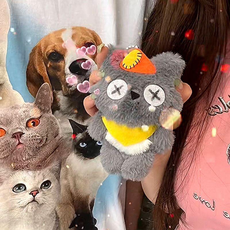 Мультяшный серый волк плюшевая игрушка животное кулон мягкая кукла брелок рюкзак автомобильный брелок декор детский подарок