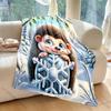 1PC Winter Scene with Snowflakes Pattern Blanket Flannel Material Soft Warm for All Seasons, Home Outdoor Camping Picnics RV