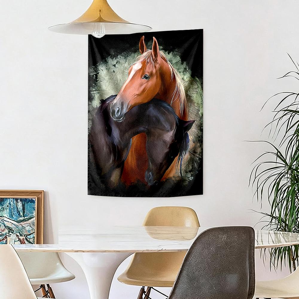 Horse Wall Decor Tapestry Art For Pet Memorial Birthdaywedding Party Backdrop Family Gift