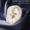 Bobisty 3PCS 16G Helix Piercing Jewellery G23 Titanium Cartilage Earrings Labret for Lip Nose CZ Heart Flat Back 3 Single Studs