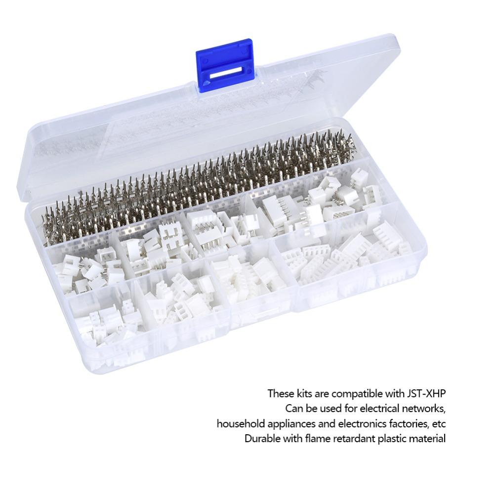 560 шт. Шаг 2,54 мм Экранированный разъем JST-XHP2/3/4/5 Набор обжимных клемм Ассортимент разъемов