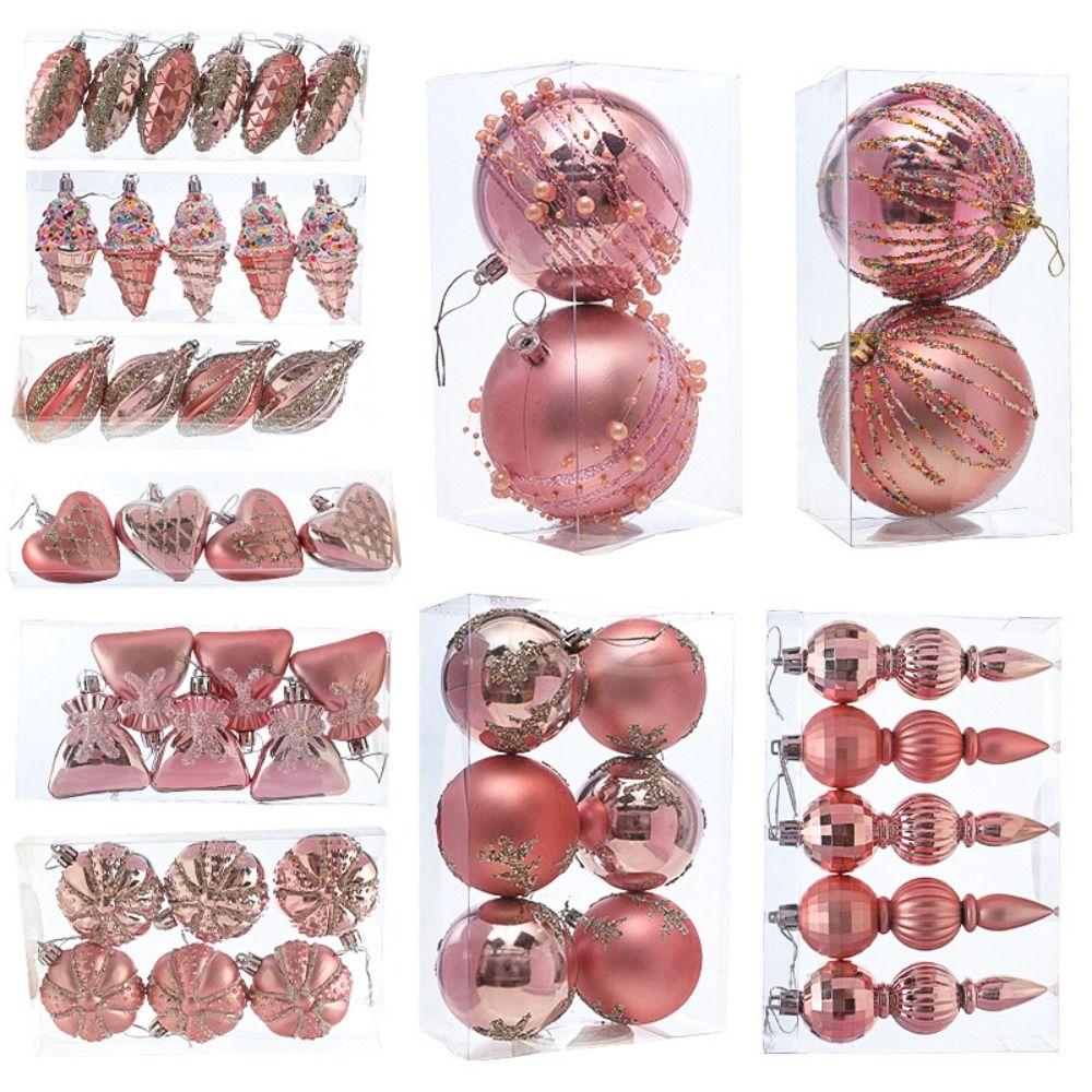 Pink Xmas Tree Hanging Ornaments Ice Cream Merry Christmas Decor Wedding Party