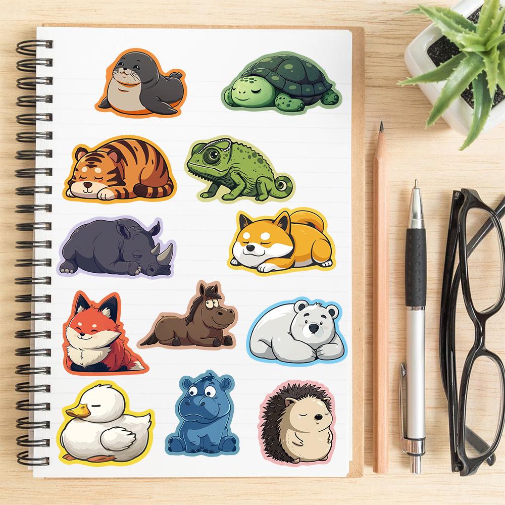 50 Colored Edge Fat Animal Graffiti Stickers Decorate Guitar Notebook Suitcase DIY Waterproof Stickers